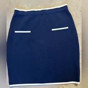 Sincerely Jules Navy Skirt with White Trim